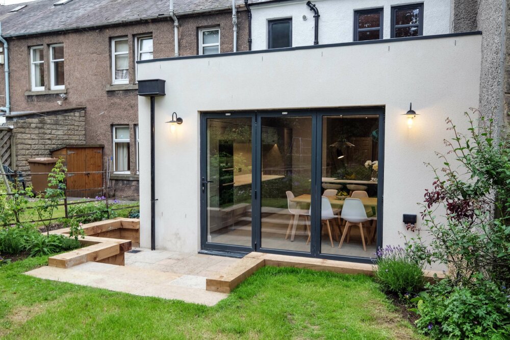 Trinity extension and bifold patio doors