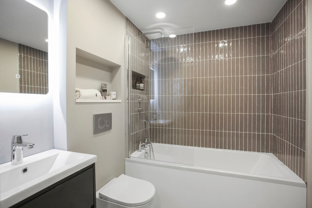 Bathroom with metro tiles