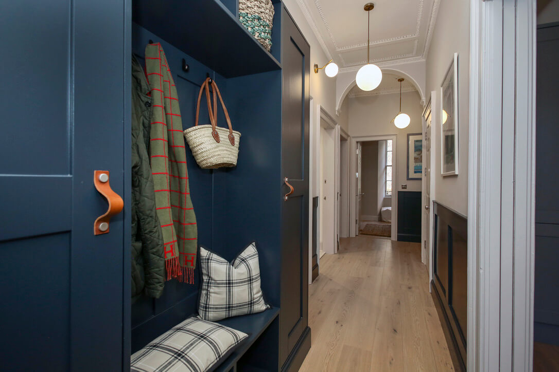 corridor with built-in bespoke storage units