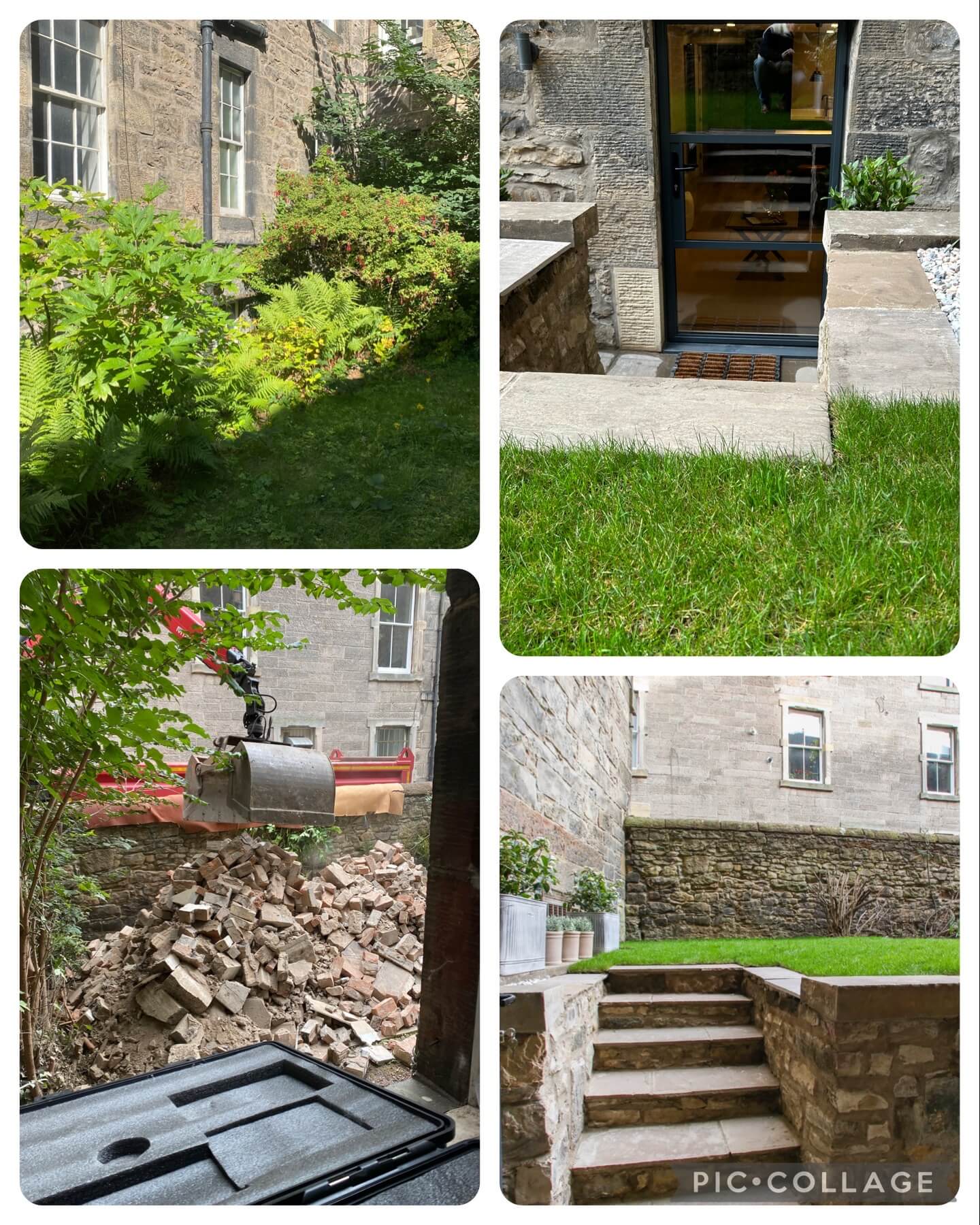 Garden steps and landscaping